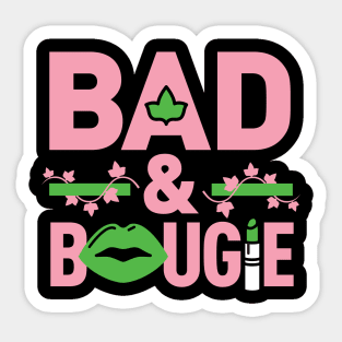 Bad and Bougie 1908 AKA Pretty Girls Ivy Pearls Pink Green Phirst Pham Sticker